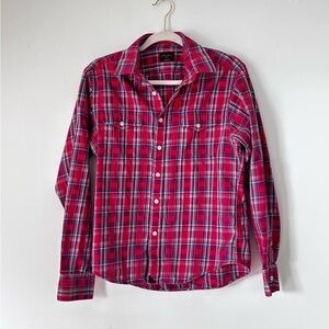 UNTUCKit Red and Blue Plaid Casual Shirt